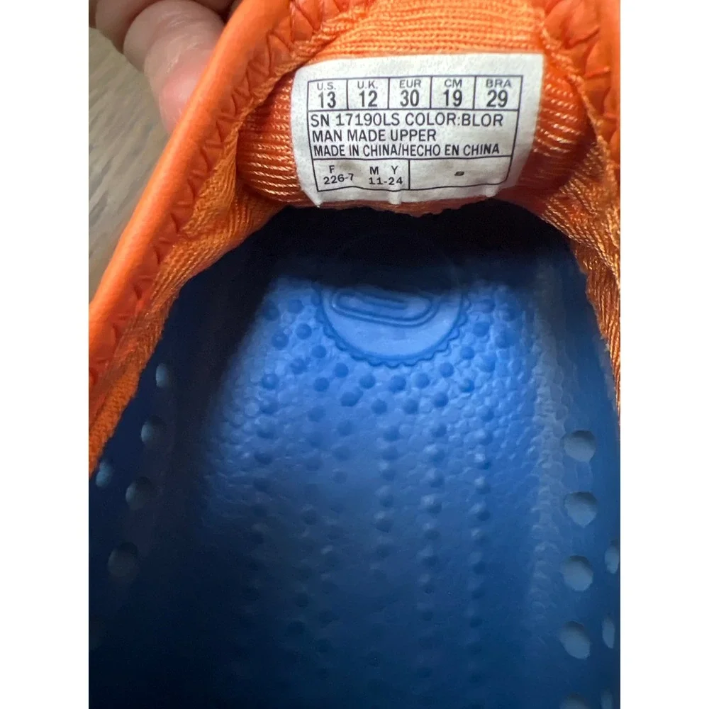 Skechers Foamies Guzmer Blue Orange Shark Charms Water Shoes Kids 13